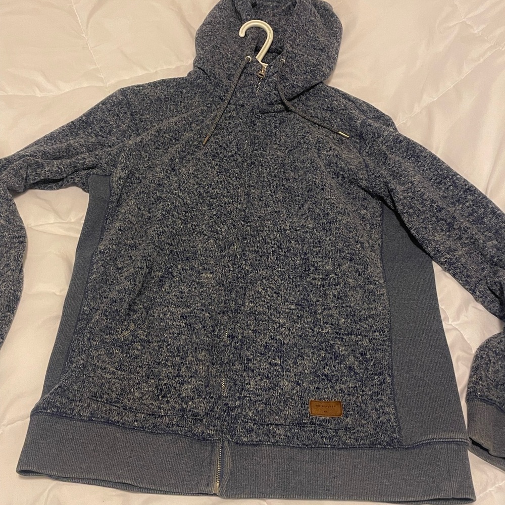 Quick size blue zip up sweater size large